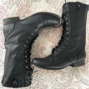 Steve Madden, Madden Girl Black Combat Boots. Size 7.5